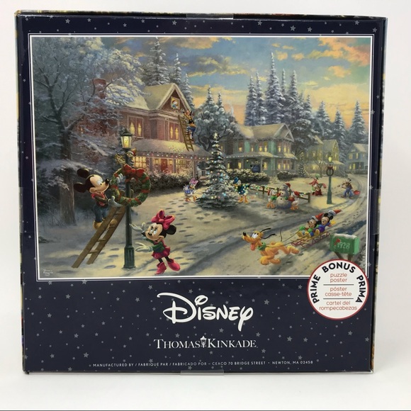 Thomas Kinkade - Mickey's Victorian Christmas 1000 Piece Puzzle w/ Poster Sealed - Picture 3 of 7